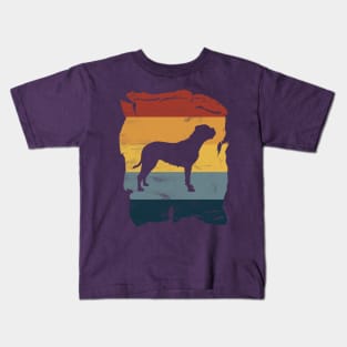 Bullmastiff Distressed Vintage Retro Silhouette Kids T-Shirt